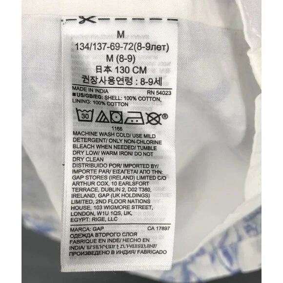 Gap Kids Blue Floral Sleeveless Ruffle Dress Girls M (8) Easter Sundress Cottage - Picture 6 of 9